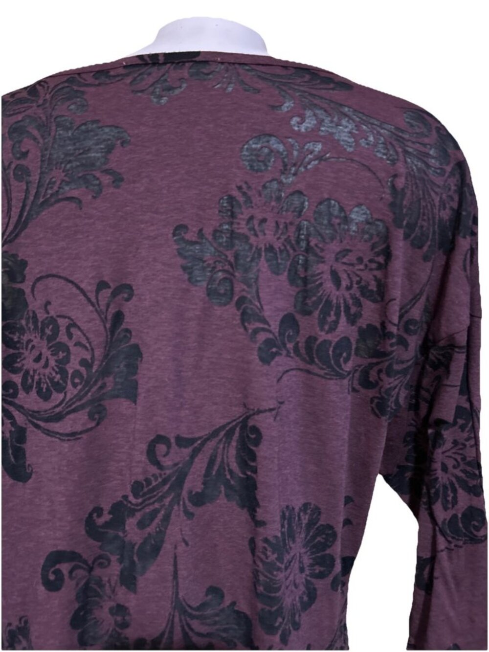 Peruvian Connection 3/4 Sleeve Floral Burnout Tunic Top Shirt XL Whimsigoth - Picture 8 of 10